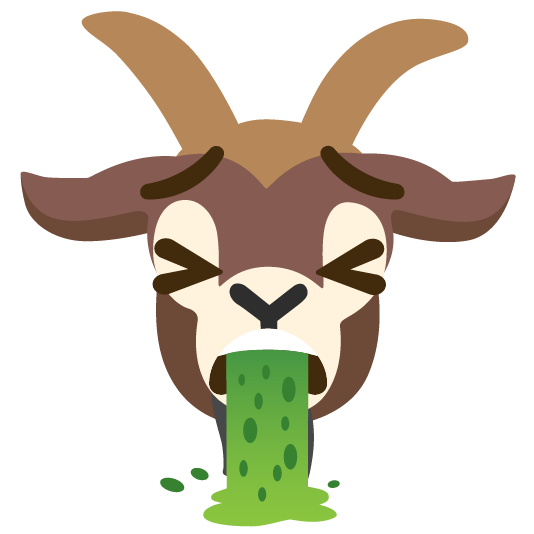 goat face vomiting