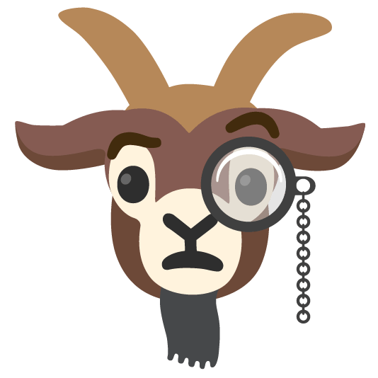 goat face with monocle