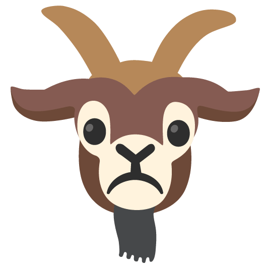 goat white frowning face