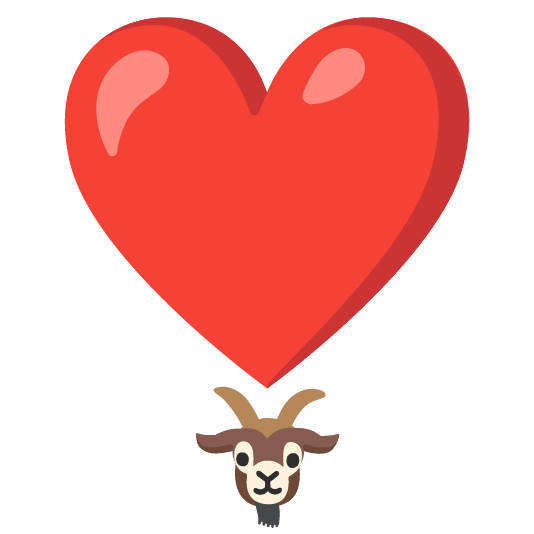 goat heavy heart exclamation mark ornament
