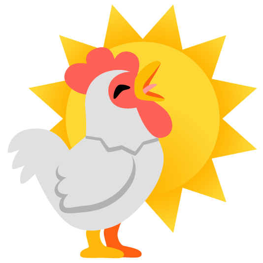 chicken sun with face