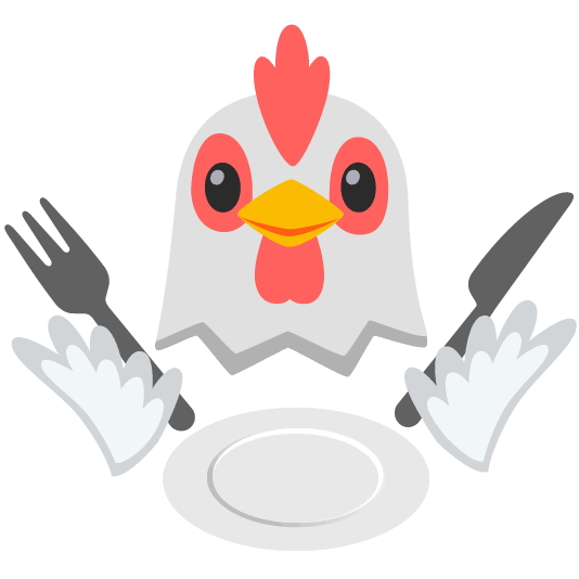 chicken knife fork plate