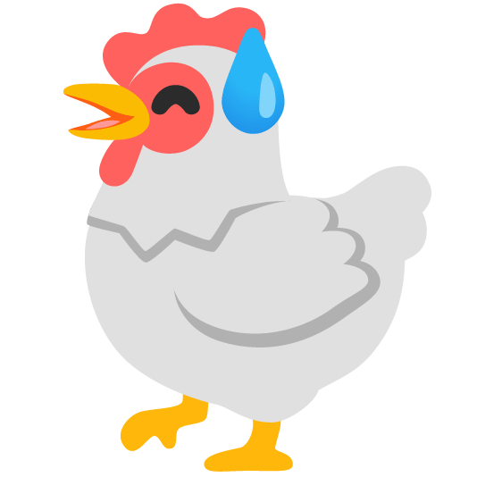 chicken sweat smile