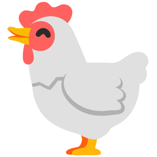 chicken kissing smiling eyes