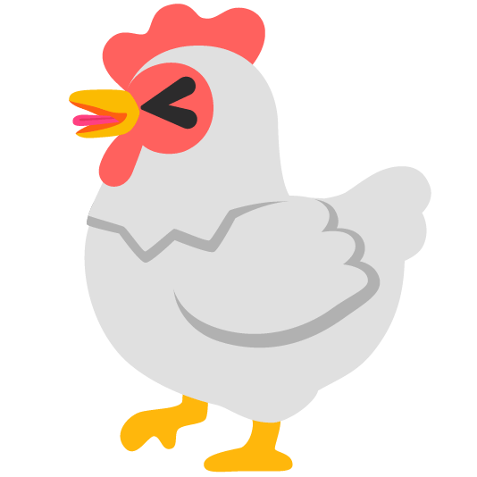 chicken stuck out tongue closed eyes