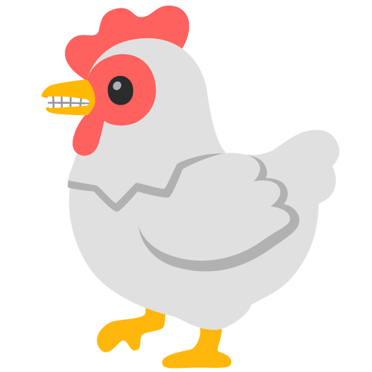 chicken grimacing