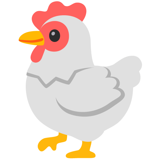 chicken slightly smiling face