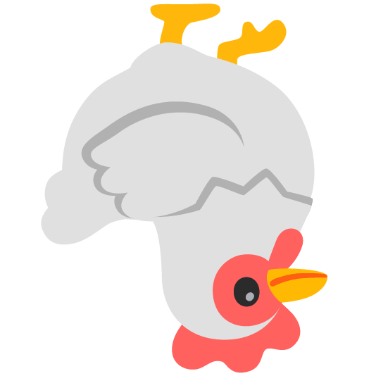 chicken upside down face