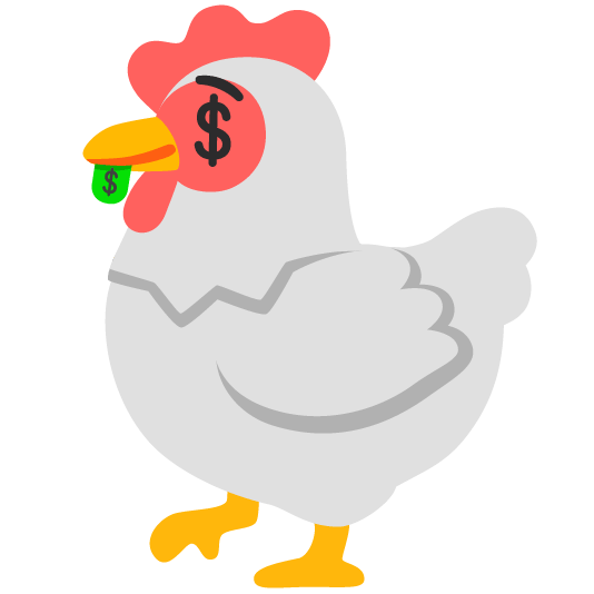 chicken money mouth face