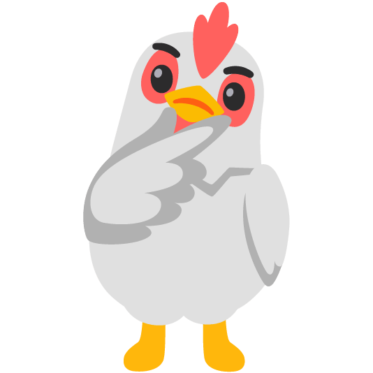 chicken thinking face