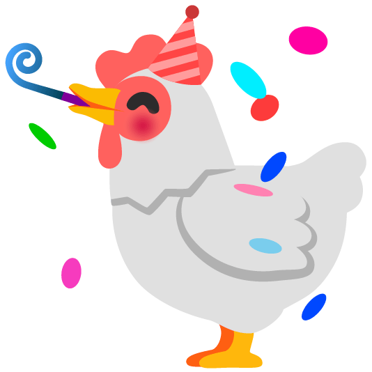 chicken partying face