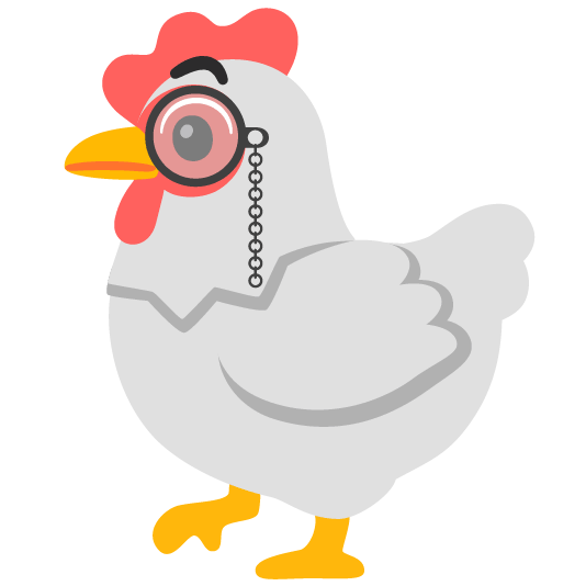 chicken face with monocle