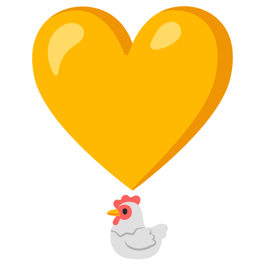 chicken heavy heart exclamation mark ornament