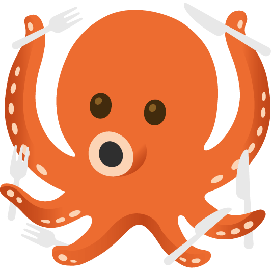 octopus knife fork plate