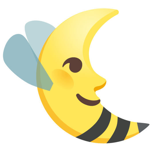 bee last quarter moon with face