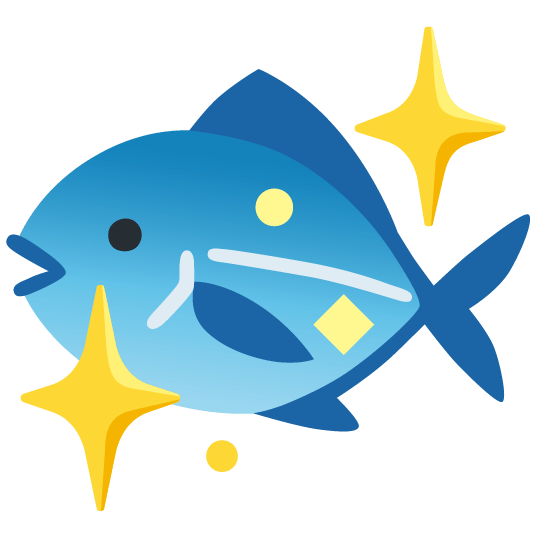 fish sparkling heart