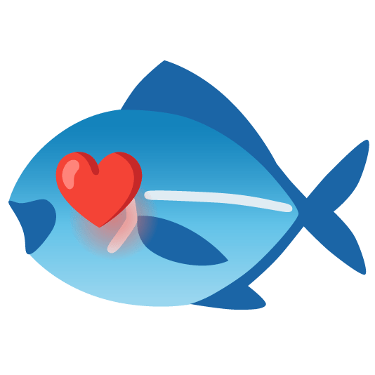 fish heart eyes