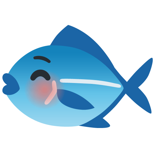 fish kissing closed eyes
