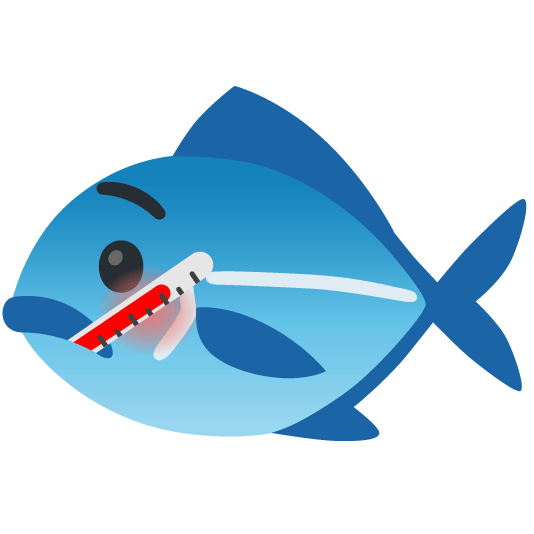 fish face with thermometer