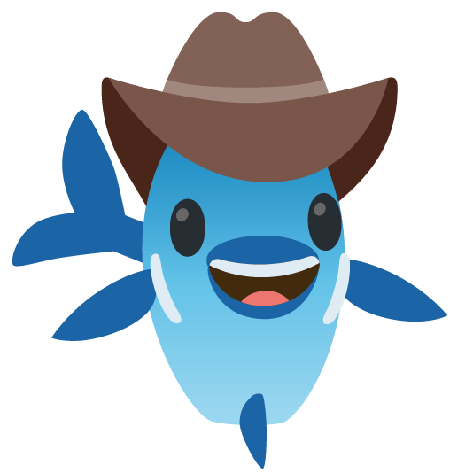 fish face with cowboy hat