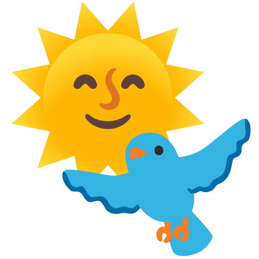 bird sun with face