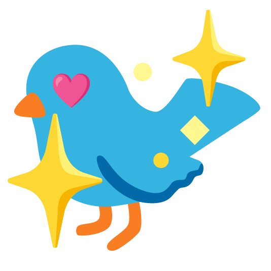 bird sparkling heart