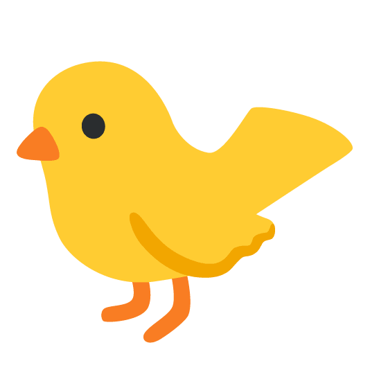 bird yellow heart