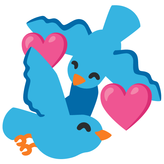 bird revolving hearts