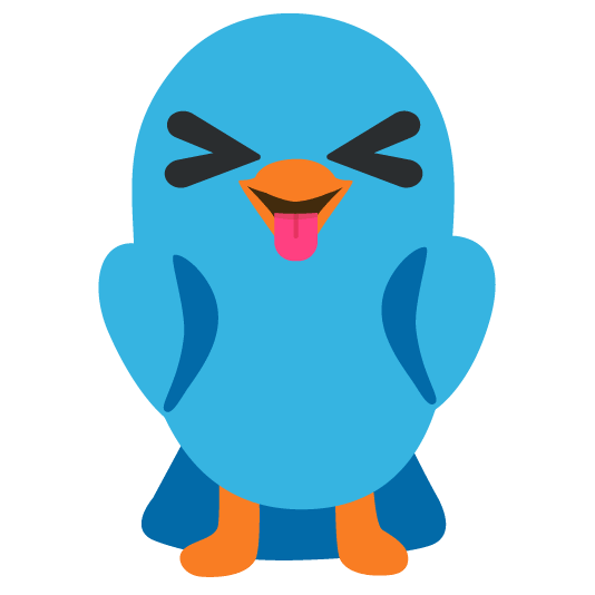 bird stuck out tongue closed eyes