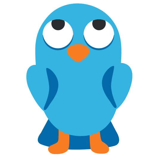 bird face with rolling eyes