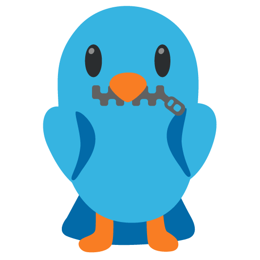 bird zipper mouth face