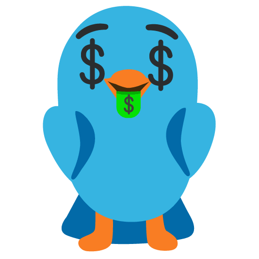 bird money mouth face