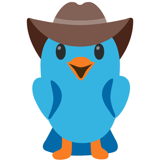 bird face with cowboy hat