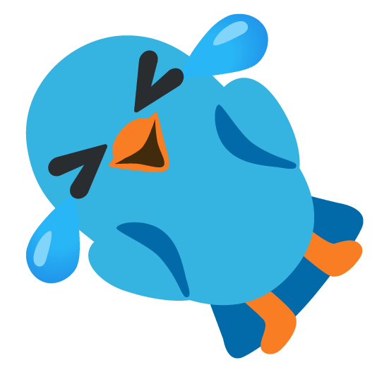 bird rolling on the floor laughing