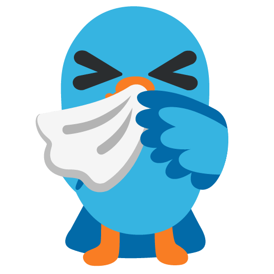bird sneezing face