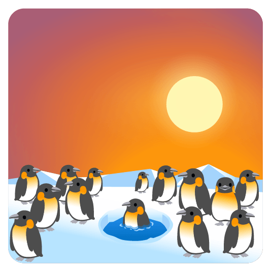 penguin city sunrise