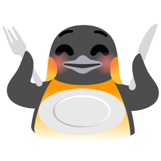 penguin knife fork plate
