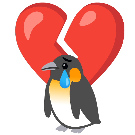 penguin broken heart