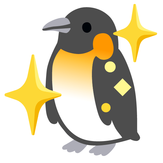penguin sparkling heart