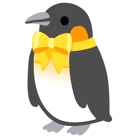 penguin gift heart