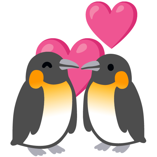 penguin revolving hearts