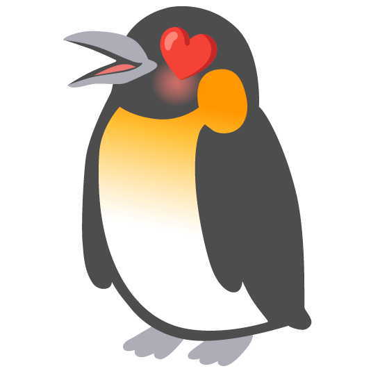penguin heart eyes