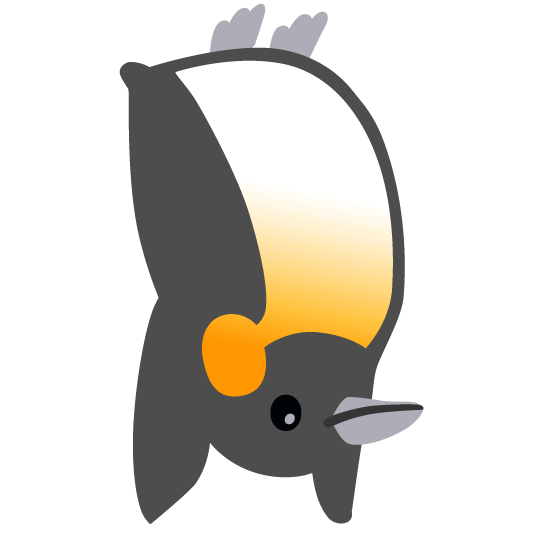 penguin upside down face