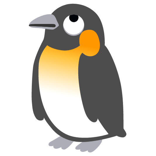 penguin face with rolling eyes