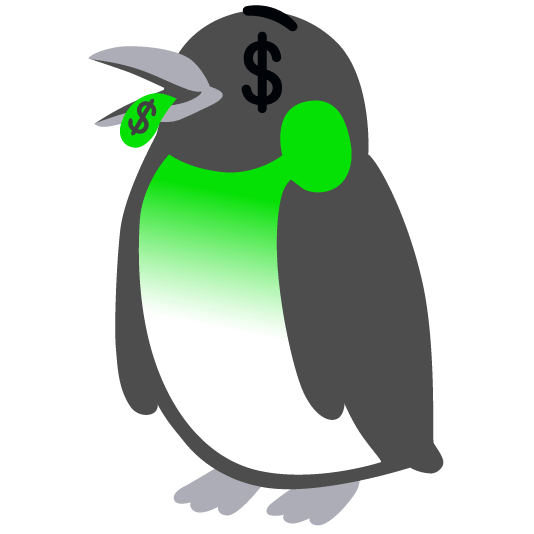 penguin money mouth face
