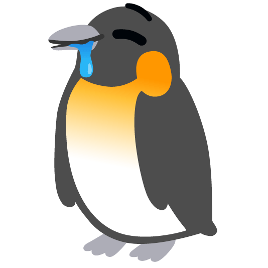 penguin drooling face