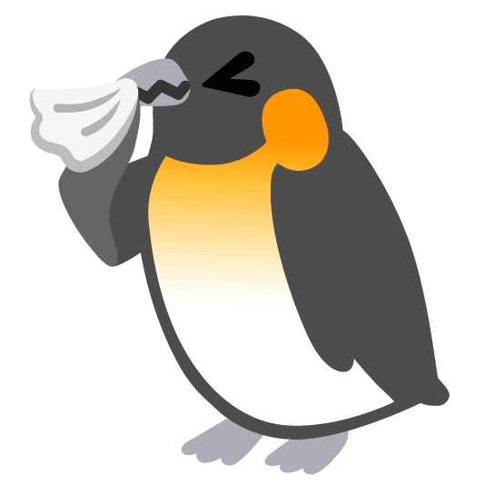 penguin sneezing face