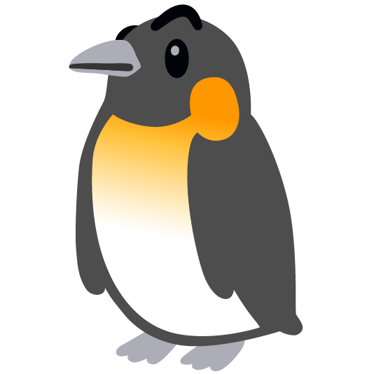 penguin face with raised eyebrow