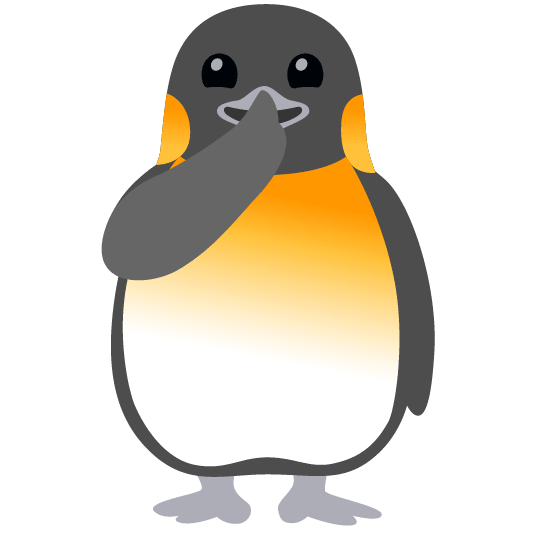 penguin shushing face