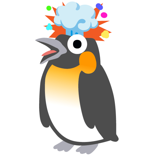 penguin exploding head